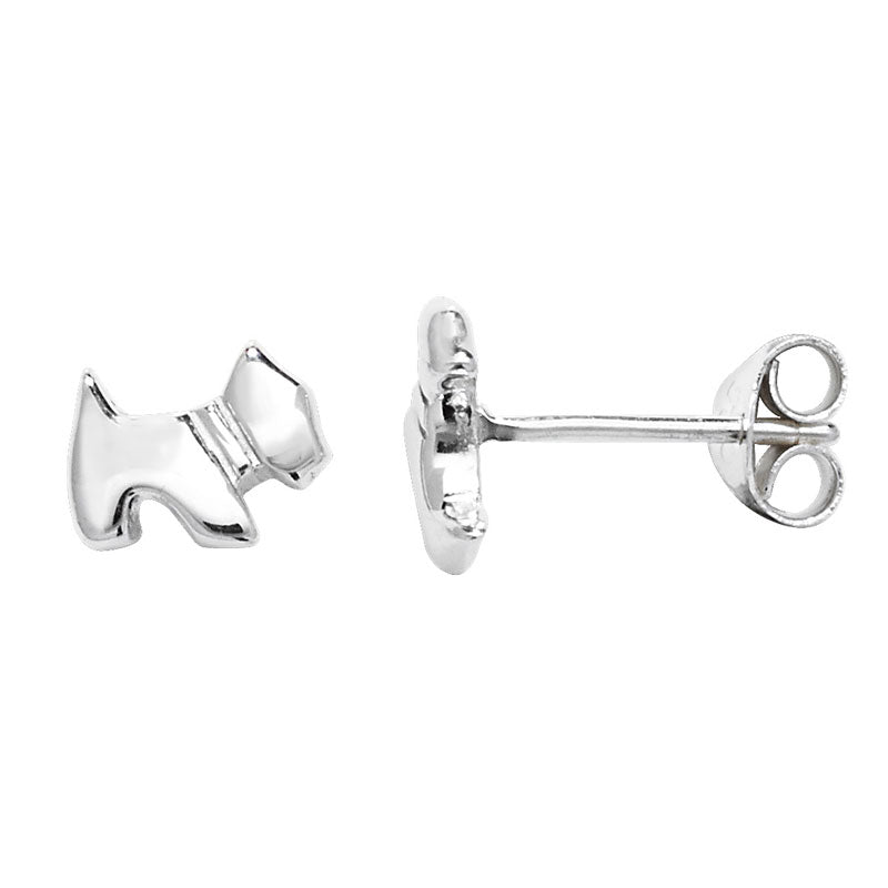 Silver Earring Scottie Dog
