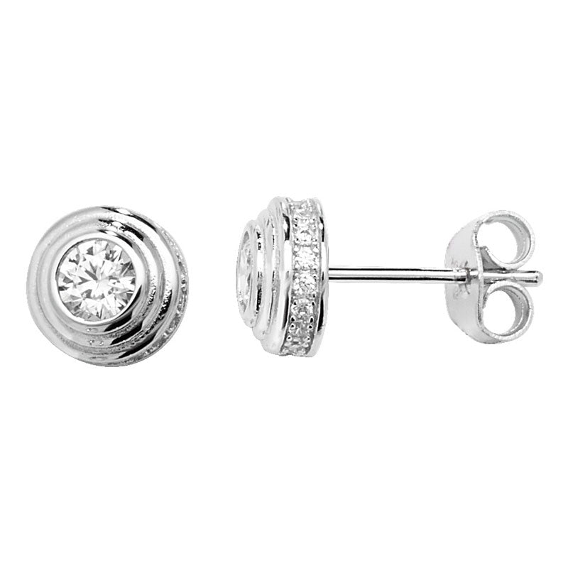 Silver Earring Fancy Cubic Zirconia