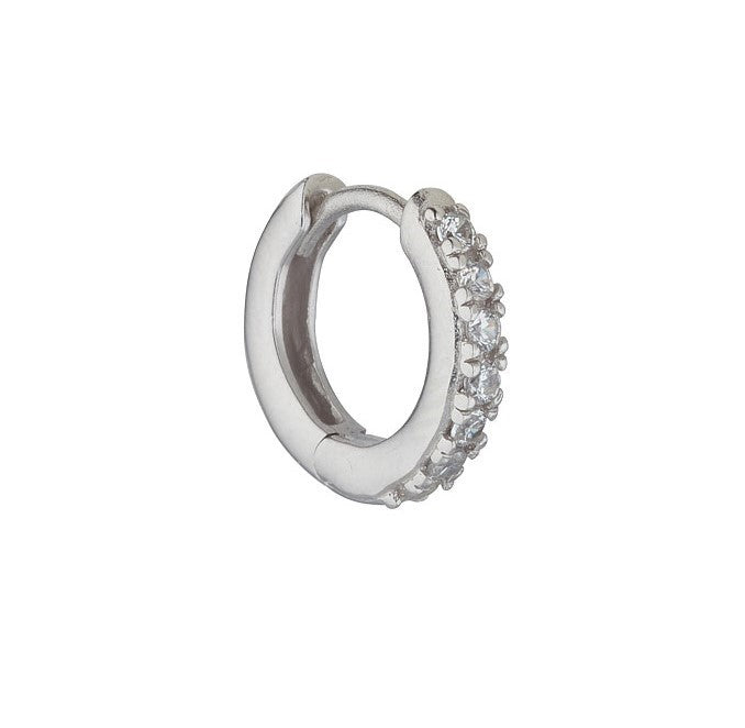 Sterling Silver Gents Single Cubic Zirconia Huggy Earring