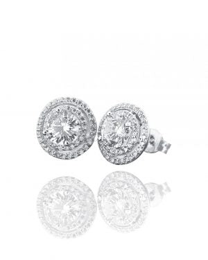 Sil Erg Dbl Halo Stud