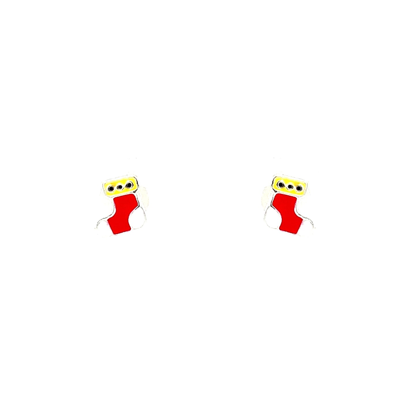 Sterling Silver Christmas Stocking Kids Earrings