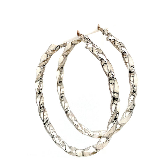 Sterling Silveroval Twist Hoops
