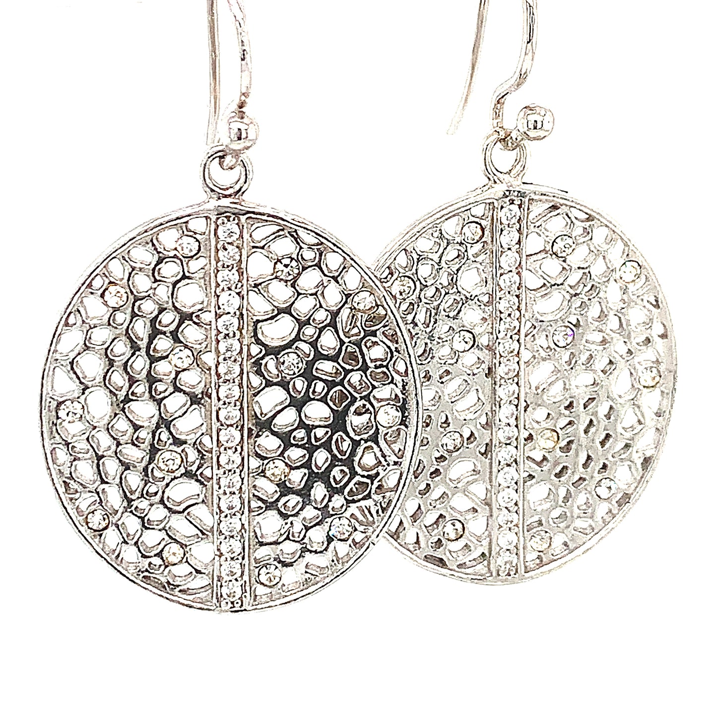 Sterling Silver Drop Disc Earrings