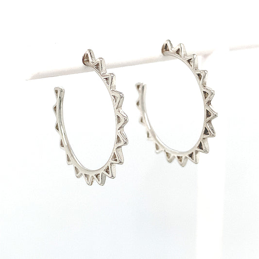 Sterling Silver Spikey Hoop
