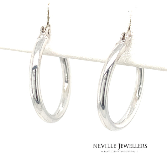 Sterling Silver Plain Hoop Earrings