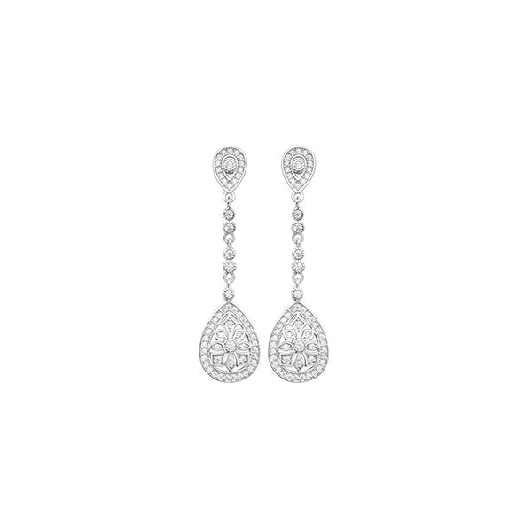 Sterling Silver Cubic Zirconia Drop Earrings