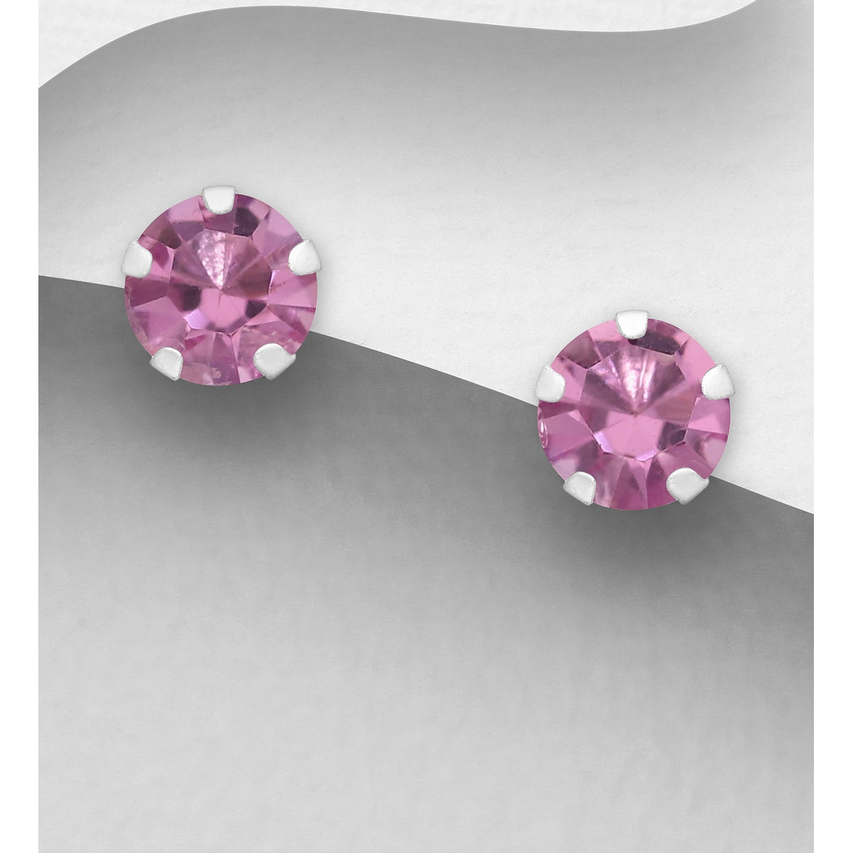Sterling Silver Purple Cubic Zirconia Earrings
