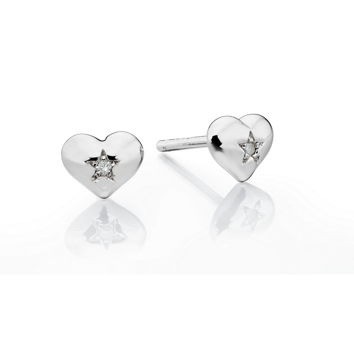 Sterling Silver Petite Heart Cubic Zirconia 'Suri' Earrings