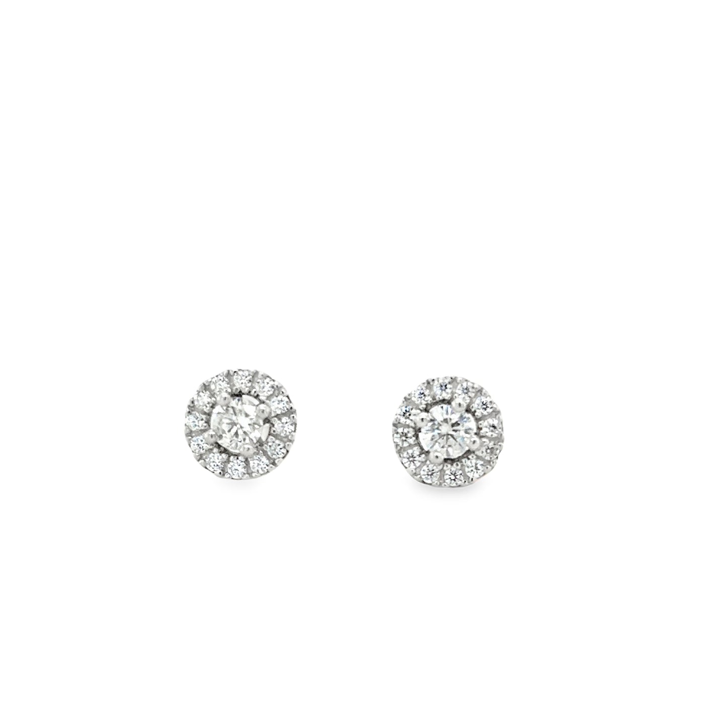 Sterling Silver Cubic Zirconia Halo Earrings