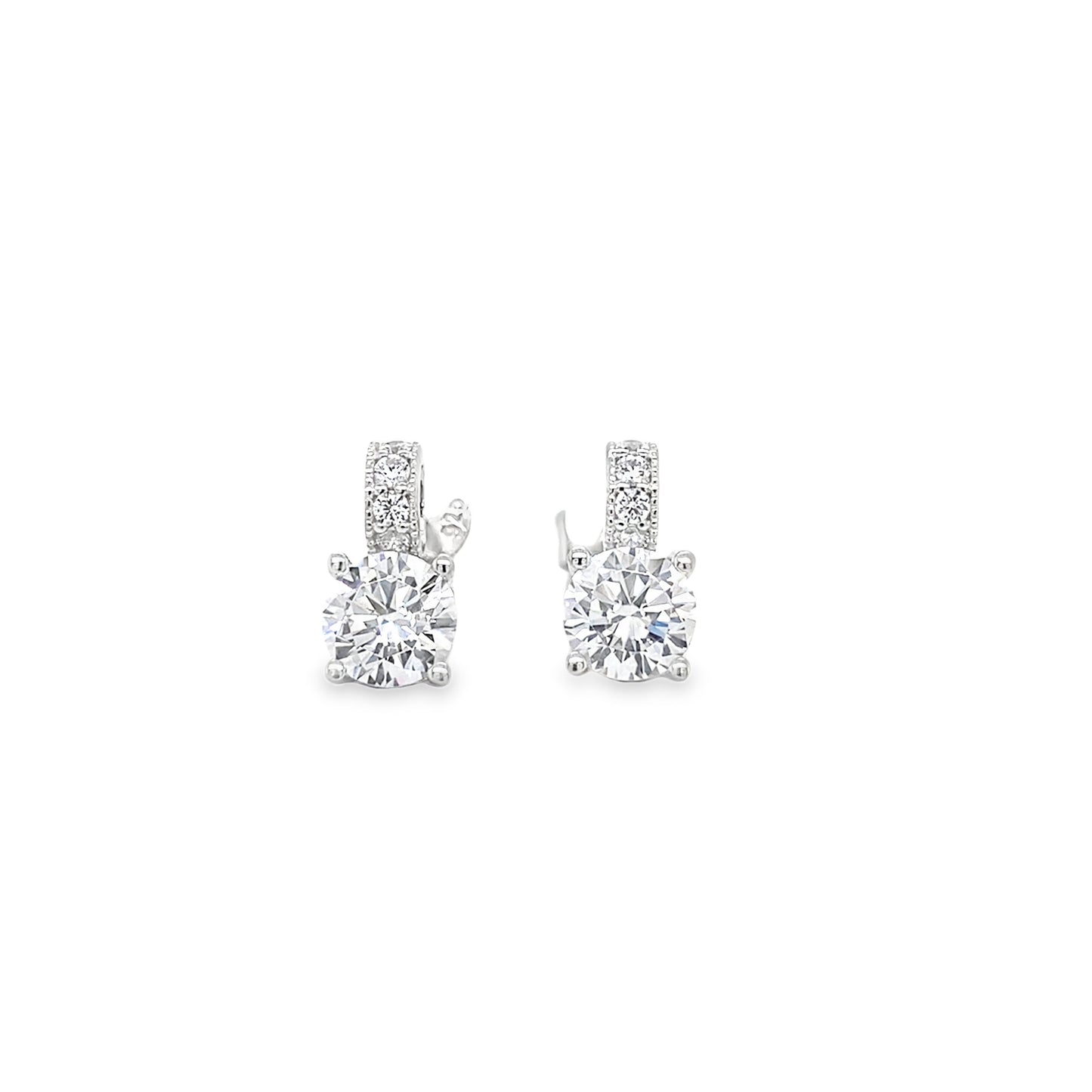 Sterling Silver Cubic Zirconia Solitaire Drop Earring