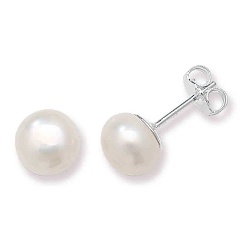 Sterling Silver 8mm Freshwater Pearl Stud Earring