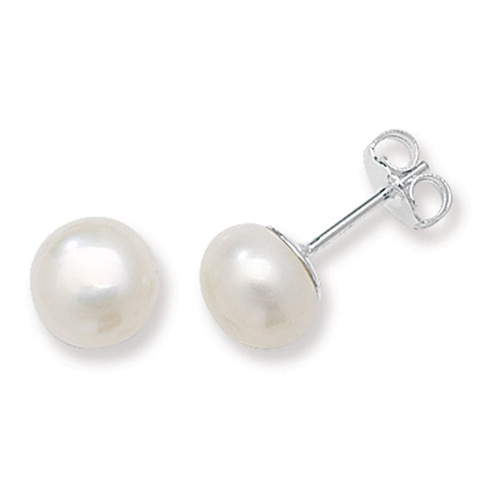 Sterling Silver 8mm Freshwater Pearl Stud Earring