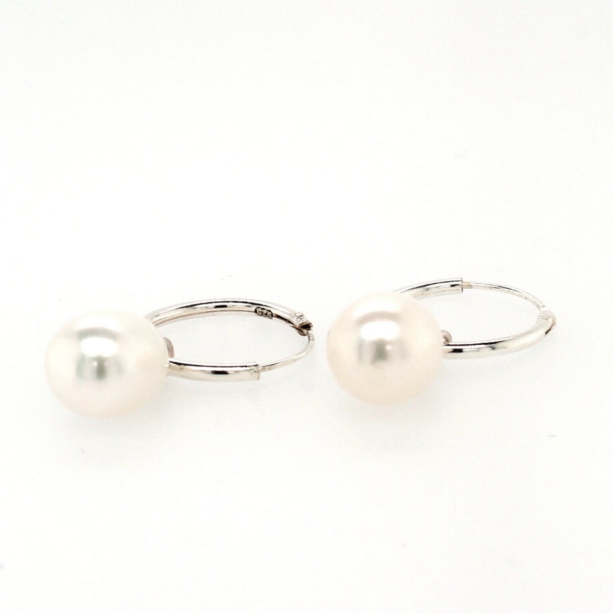 Sterling Silver 14mm Freshwater Teardrop Pearl Sleeper Earring