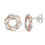 Sterling Silver Cubic Zirconia Open Knot Earring