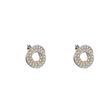 Sterling Silver Cubic Zirconia Circle Earrings