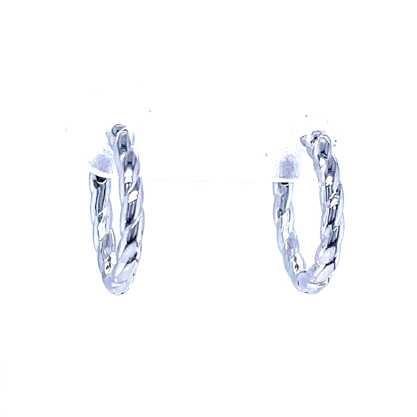 Sterling Silver Rope Hoop Earring