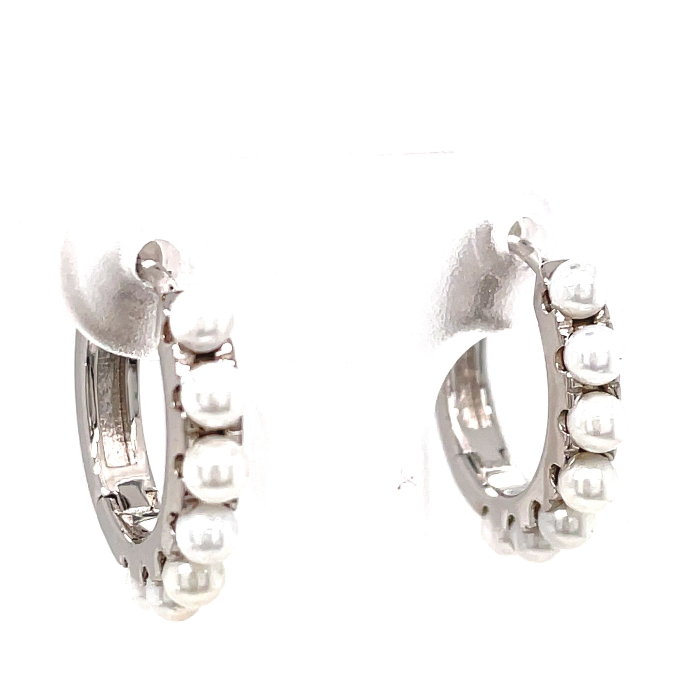 Sterling Silver Ball Huggie Earrings