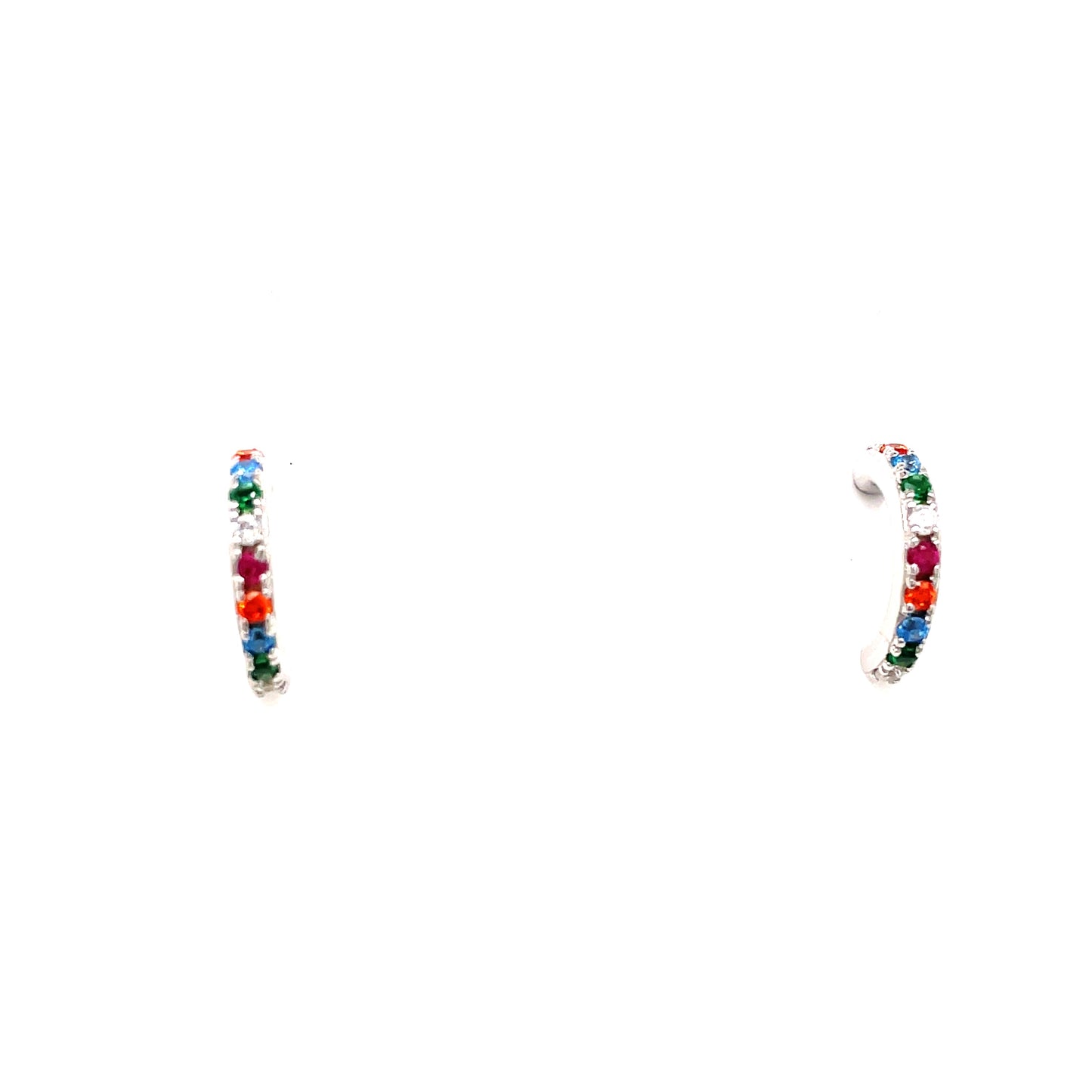 Sterling Silver Multi Colour Half Hoop Earring