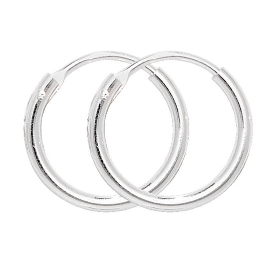 Sterling Silver 12mm Sleeper Hoop Earring