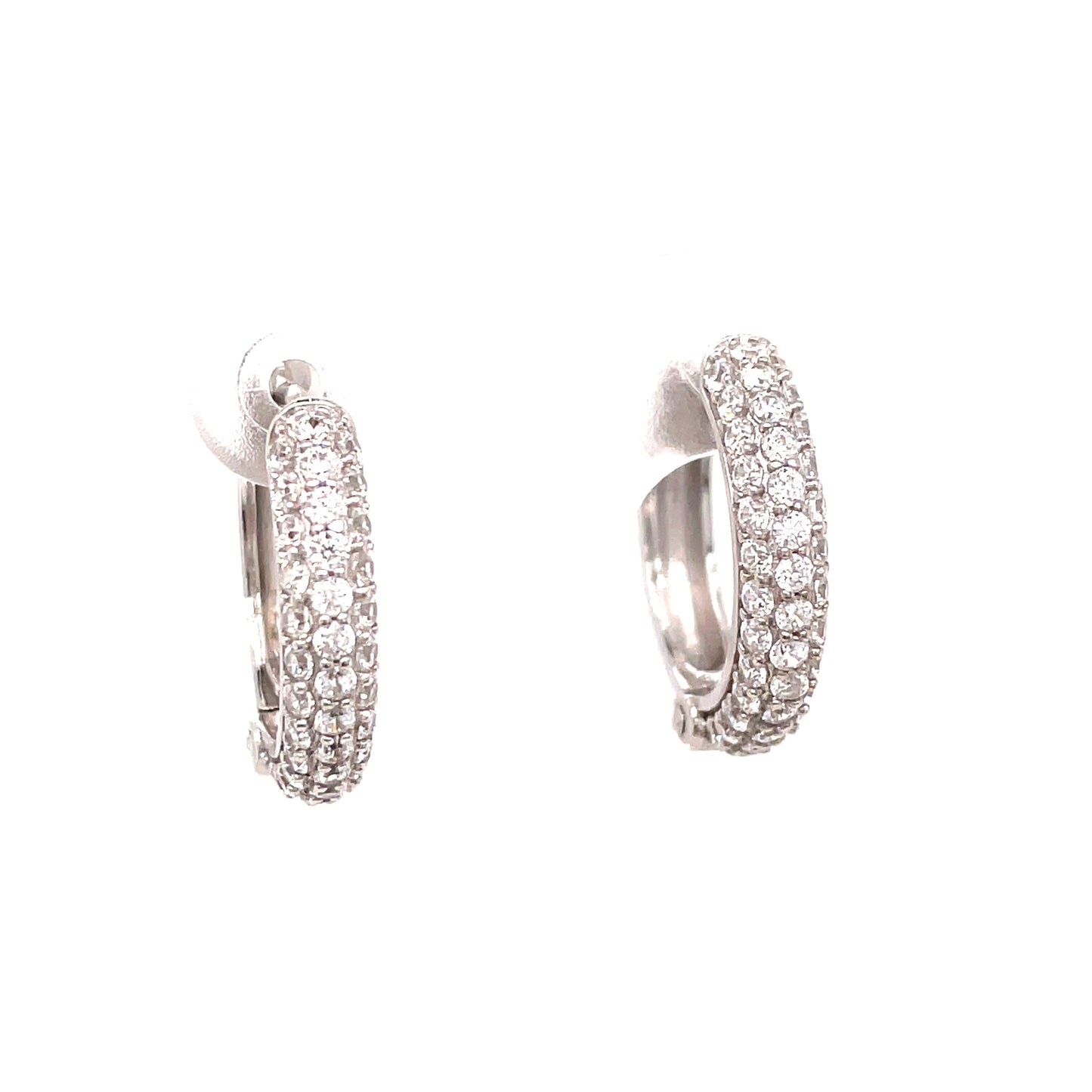 Sterling Silver Cubic Zirconia Huggie Earring