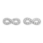 Sterling Silver Cubic Zirconia Infinity Stud Earring