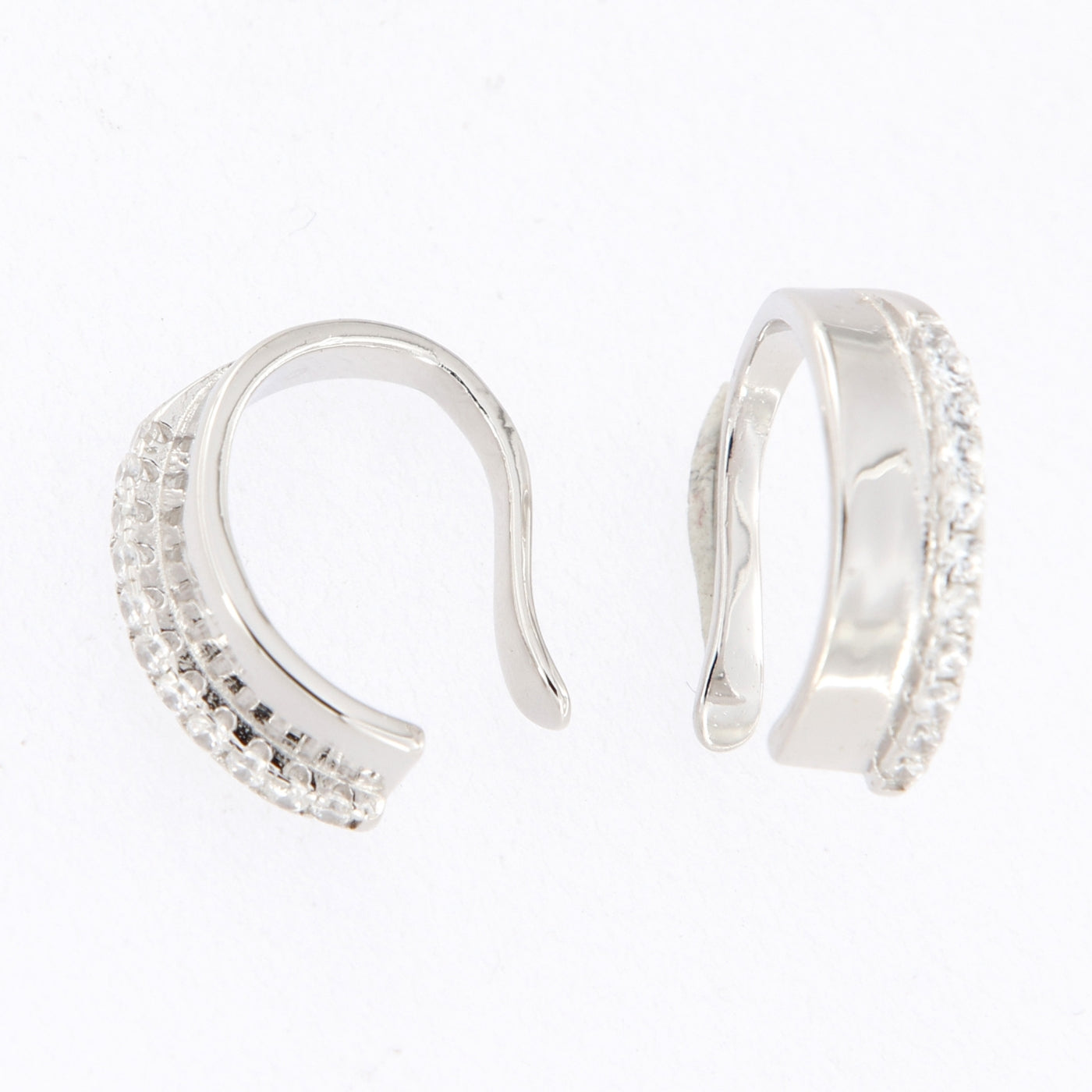 Sterling Silver Cubic Zirconia And Polished Ear Cuff