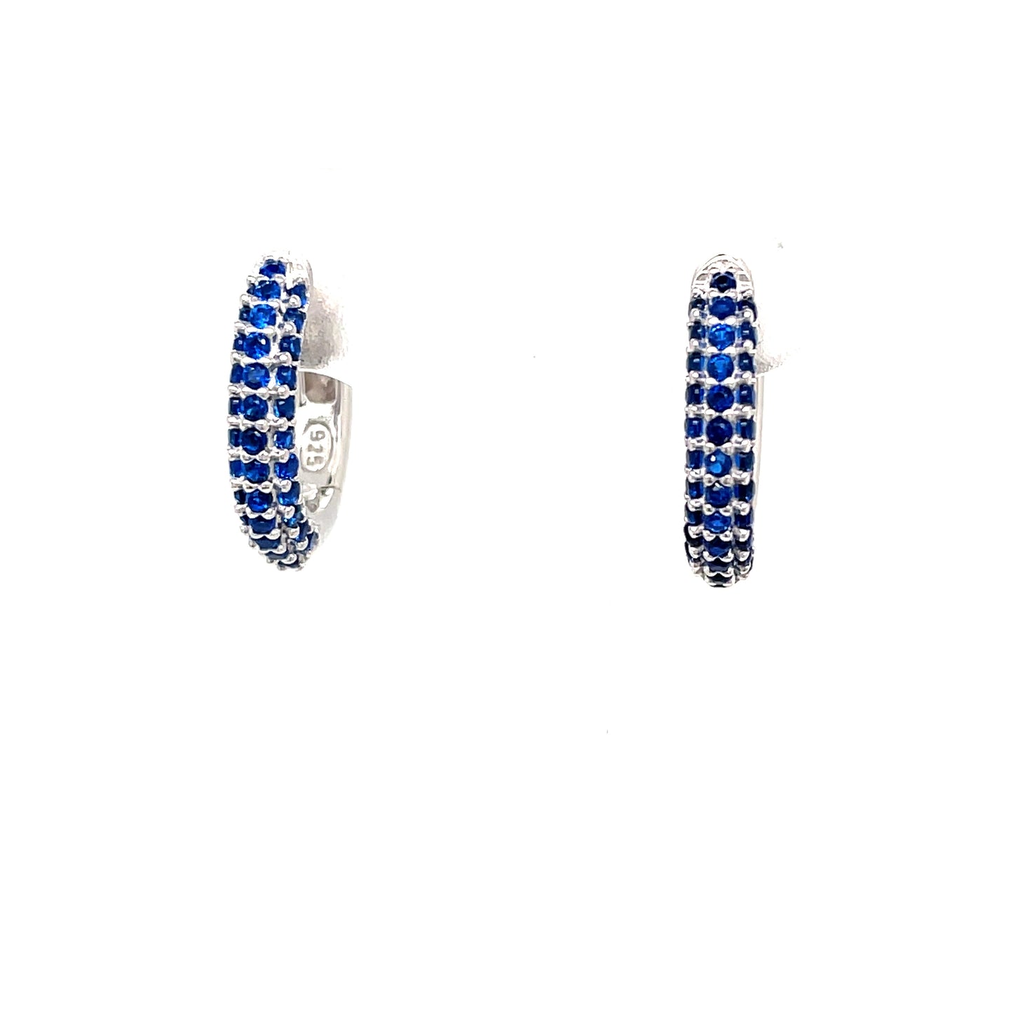 Sterling Silver Blue Stone Hoop Earring