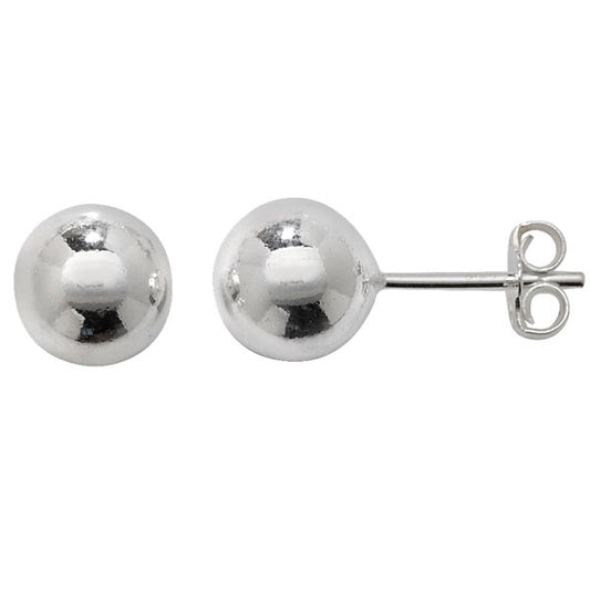 Sterling Silver 8mm Ball Stud Earrings