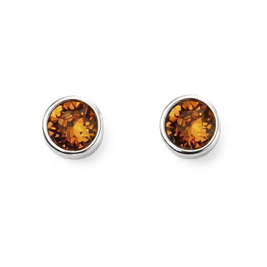 Sterling Silver Yellow Topaz November Birthstone Earring