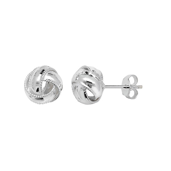 Sterling Silver Knot Earrings 10mm