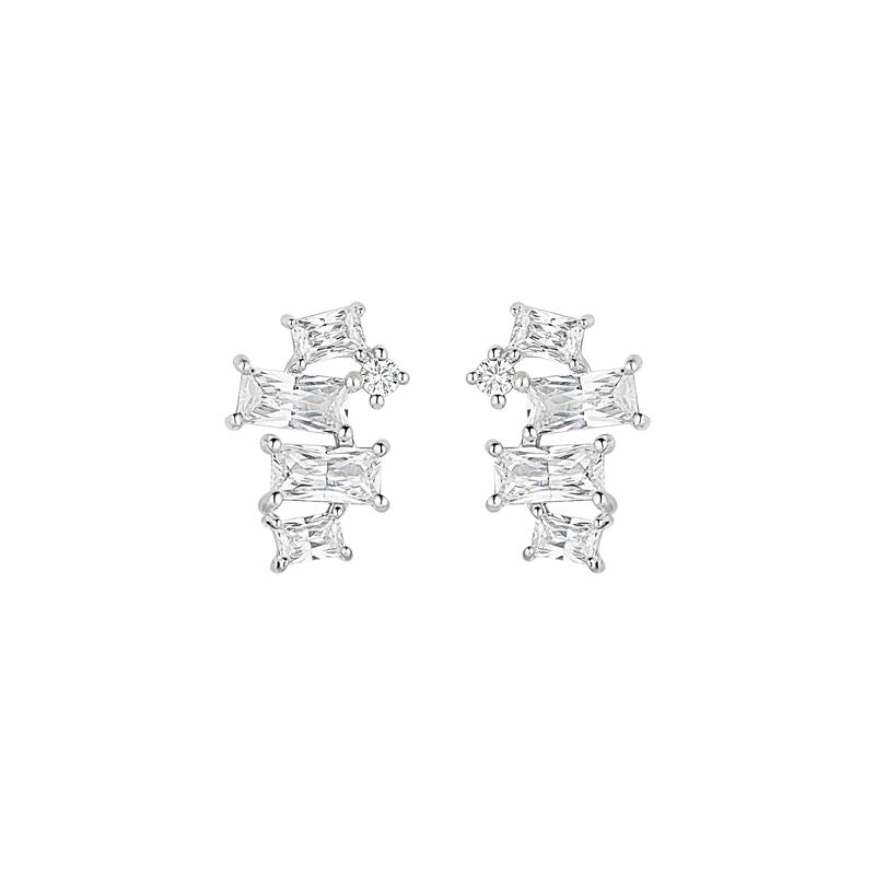 Sterling Silver Cubic Zirconia Multi Stone Long Earring