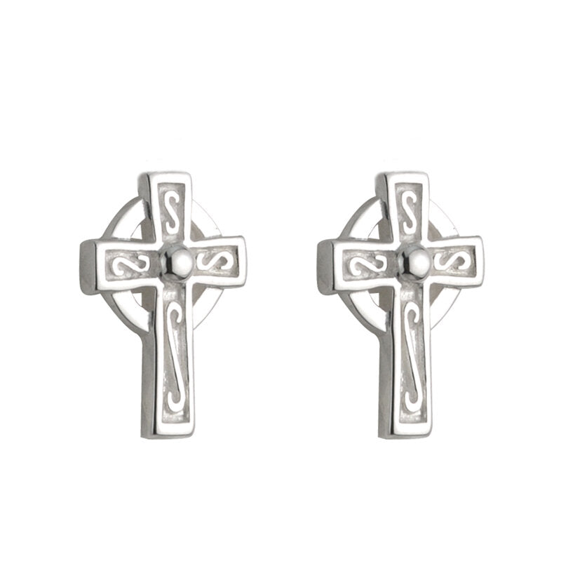 Sterling Silver Celtic Cross Kids Earring