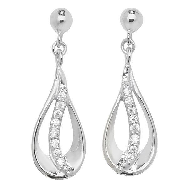 Sterling Silver Cubic Zirconia Drop Earrings