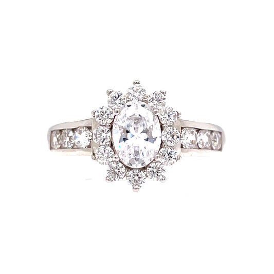 Sterling Silver Cubic Zirconia Cluster Ring