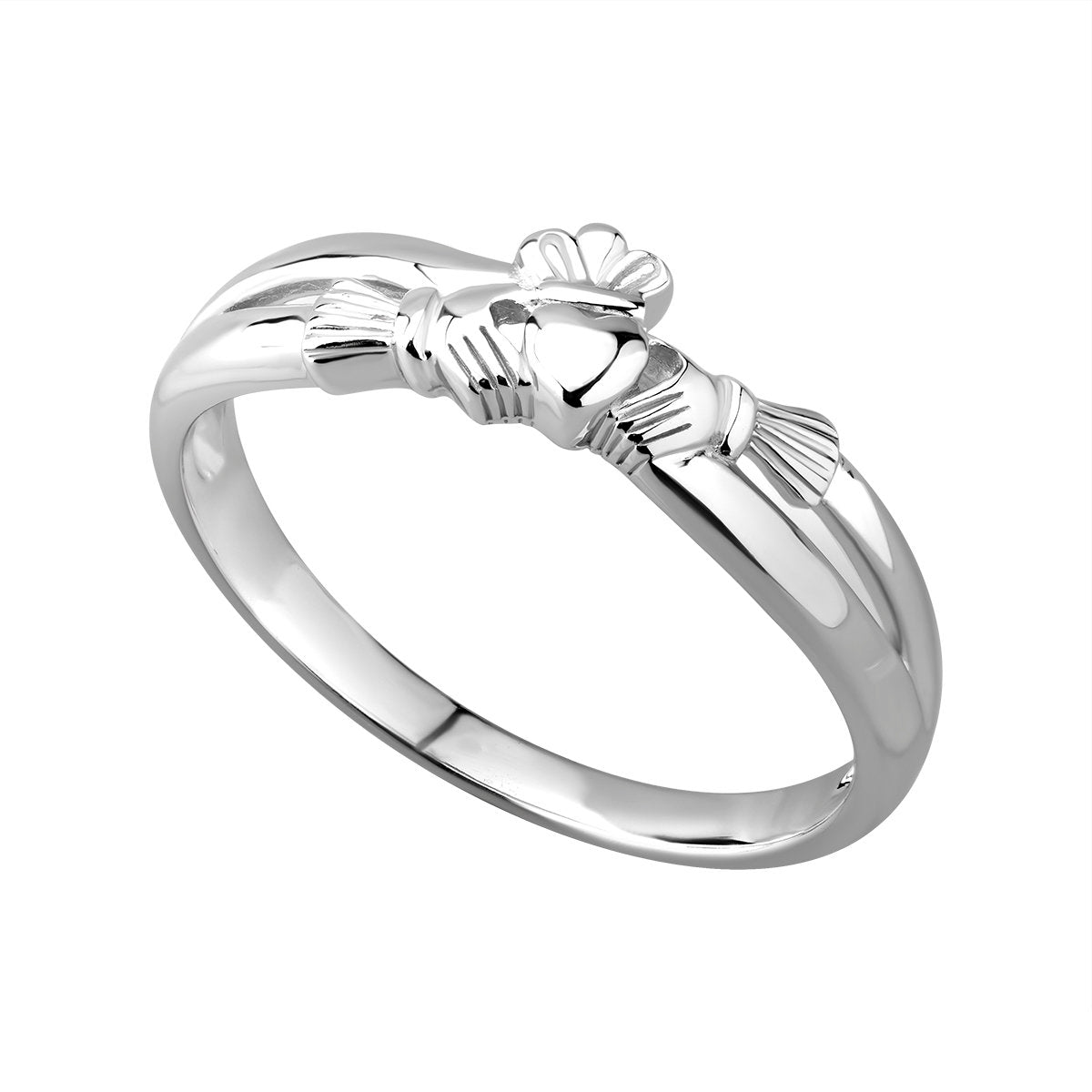 Sterling Silver Claddagh Open Crossover Ring