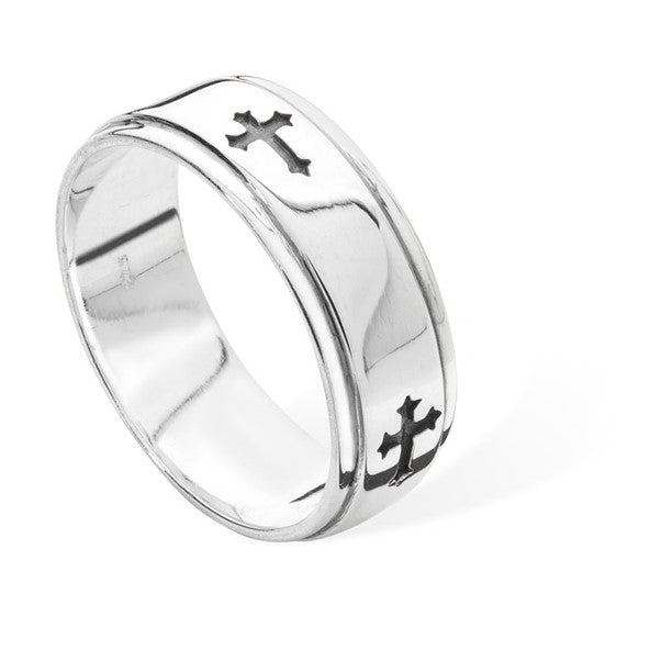 Sil Ring Gents Cross