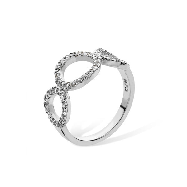 Sterling Silver Cubic Zirconia Circle Dress Ring