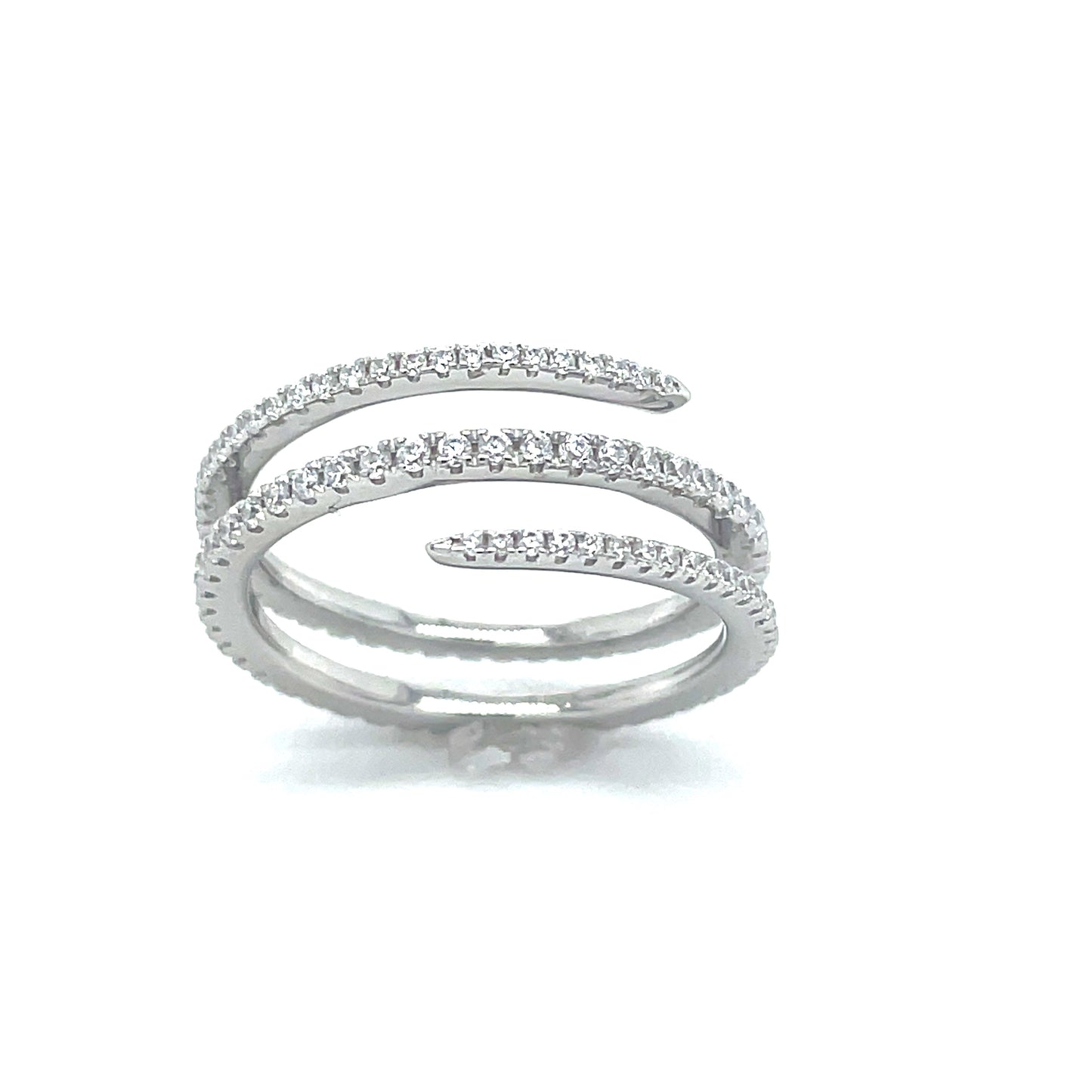 Sterling Silver Cubic Zirconia Open Wrap Ring