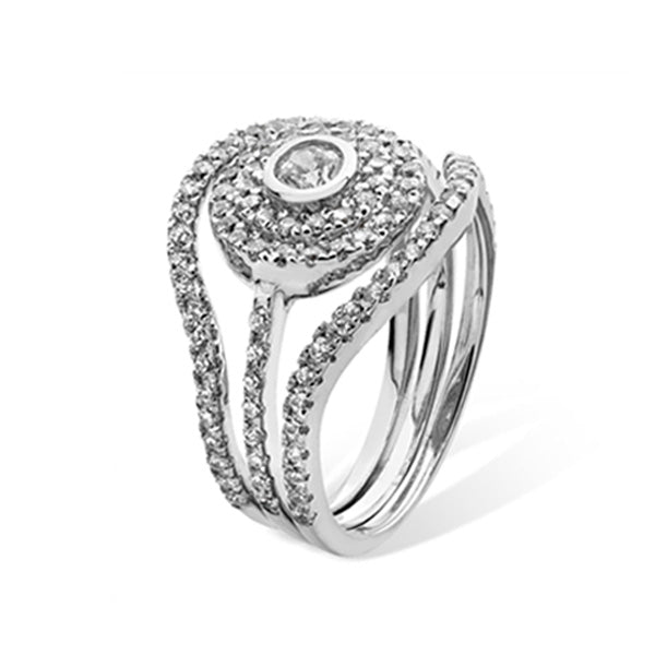 Sterling Silver Cubic Zirconia 3set Ring