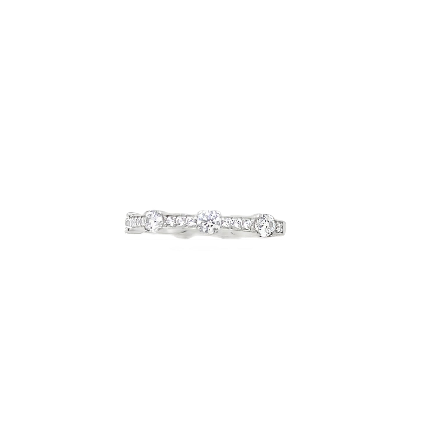 Sterling Silver Cubic Zirconia Gradient Eternity Ring