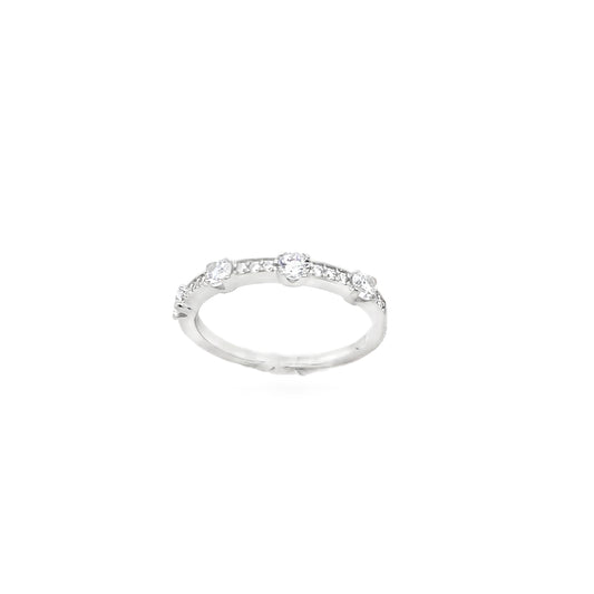 Sterling Silver Cubic Zirconia Gradient Eternity Ring