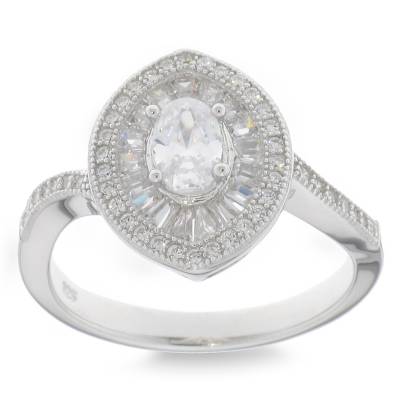 Sterling Silver Cubic Zirconia Ring