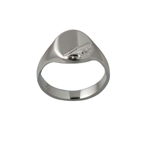 Sterling Silver Oval Engraved Signet Ring