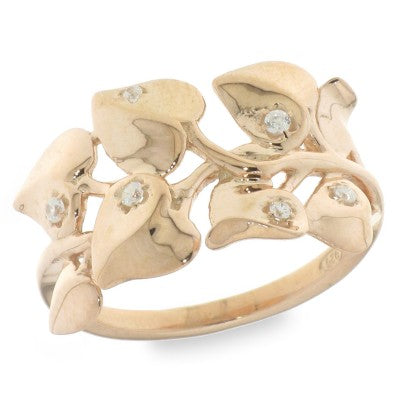 Sterling Silver Cubic Zirconia Rose Ring