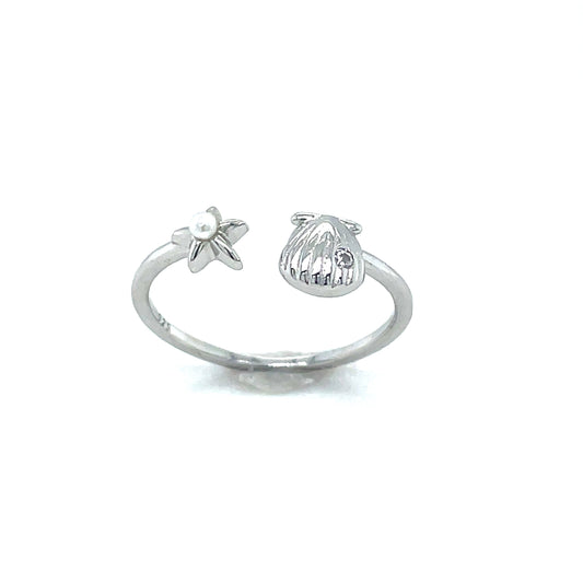 Sil Ring Seashell Open