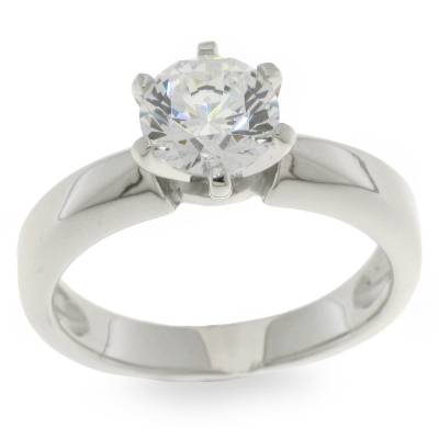 Sterling Silver Cubic Zirconia Claw Set Ring