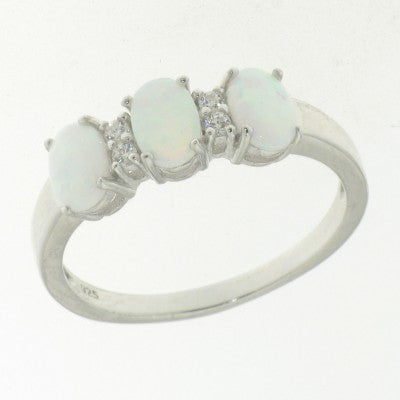 Sterling Silver White And Cubic Zirconia Ring