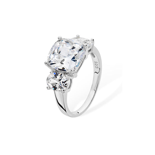 Sterling Silver Solitaire Cubic Zirconia Ring