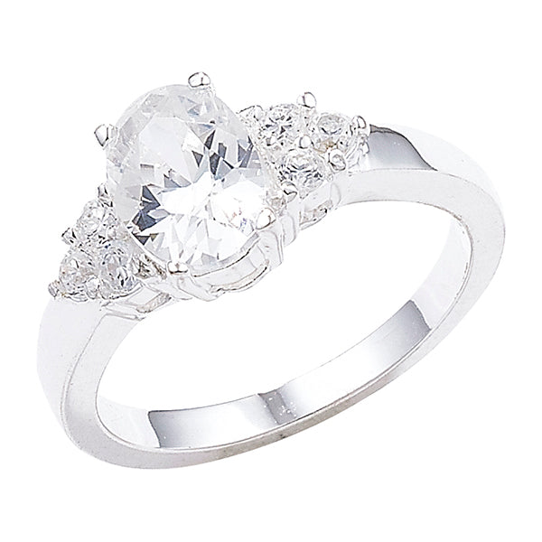 Sterling Silver Cubic Zirconia Solitiare Ring