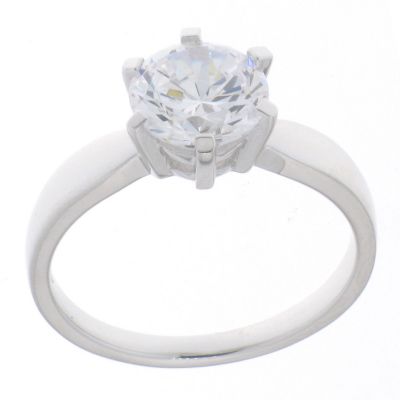 Sterling Silver Cubic Zirconia Solitaire Ring